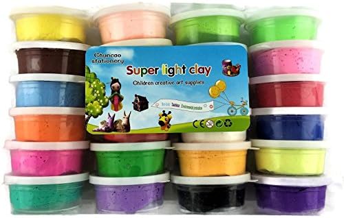 Chuncao DIY Super-Light Modeling Air Dry Magic Clay Plasticine Kids/Teens, 24 Colors