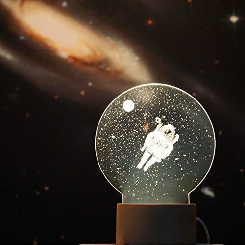 Osraed The Small Universe 3D Moon Lamp Led Lamp Saturn Moon Lights The Little Prince Nightlight Christmas Music Box,Astronaut (Remote Control Switch)