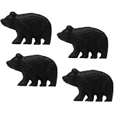 Marco Rustic Black Bear Drawer Pulls (Set of 4 Knobs) | Painted Metal, 2 In. W X 1.5 In. H X 1 In. D, Includes Screws and Washers, For Cabinets and Bureaus