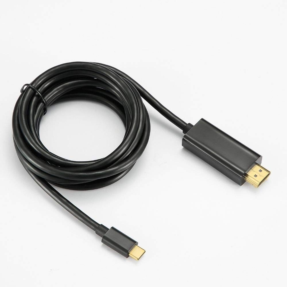 D2 Diffusion USB-C to HDMI Male/Male Cable Compatible with USB-C 3.1 and Alt DP Mode Connectors Gold 2 m Black