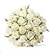 Easin Artificial Rose Bouquet - Silk Ivory Roses, 26 Heads - Wedding Bouquet for Room, Home, Hotel, Party & Event Decoration