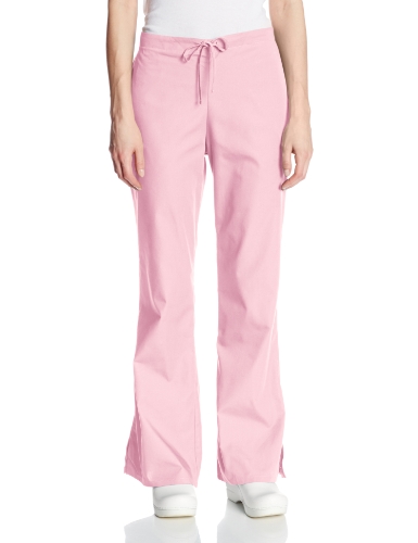 Cherokee Women's Fashionable Flare Leg Drawstring Pant, Pink Blush, Small-Petite