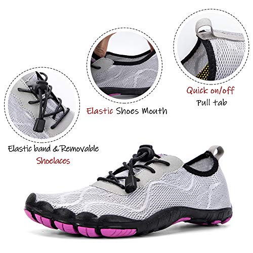 hiitave Women Water Shoes Mary Jane Quick Dry Barefoot Aqua Socks for