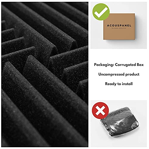 ACOUSPANEL Akustikschaumstoff 24 Akustikpaneele, 30x30x4cm, Flammhemmend, Schalldämmung Wand Schallabsorber Acoustic Foam Anthrazitgrau Unkomprimiert Im Vakuum – Bild 6