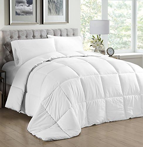 New Lightweight Comforter Duvet Insert Twin White Quilted Comforter with Corner Tabs,Plush Siliconized Fiberfill,Box Stitched Down Alternative Comforter WHITE DOWN REGULAR WITH COLOR PIPE