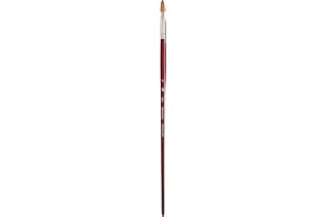 PRINCETON ARTIST BRUSH Velvetouch Filbert Brush, Long Handle, Size 8 - Professional Artist Brushes for Mixed Media, Acrylic, Oil, Red
