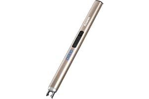 Futratrix Electronic Lighter Arc Windproof Flameless USB Rechargeable Lighter with Safe Button (1 Pack - Champagne Gold)