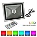 eTopLighting RGB LED Flood Changing Light, Outdoor Waterproof Remote Control Flood W/Cord and Plug APL1193, 30 Watt