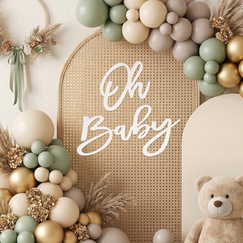 Oh Baby Sign for Backdrop - White Glitter Felt OH BABY Letter Sign for Birthday Party Baby Shower Boy or Girl Baby Shower, 1st Birthday Party, Photo Booth Props & Nursery Wall Decor at Amazon