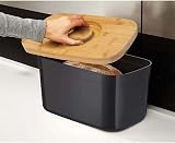 Joseph Joseph Bread Bin with Cutting Board Lid Black 8 view 2