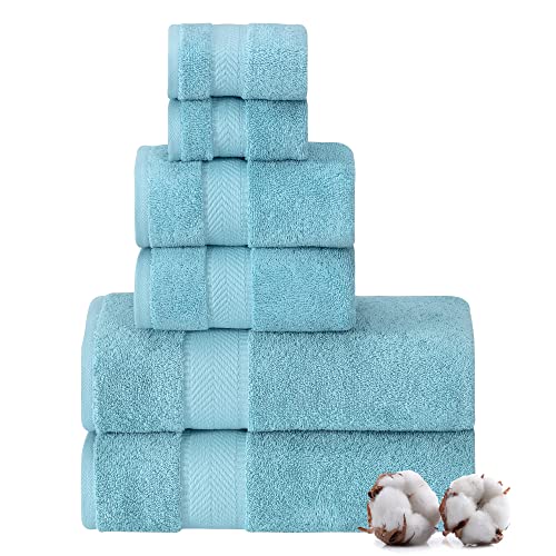 TEXTILOM 100 Turkish Cotton 6 Pcs Bath Towel Set, Luxury Bath Towels