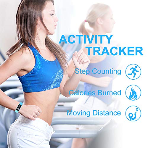 iGANK T6 Pedometer Watch Simple Fitness Tracker Walking Pedometers Step Counter Calorie Counter for Kids Women Men,No App Required (Blue)