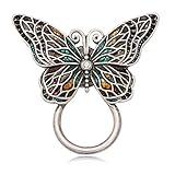 CHUANGYUN Antique Silver Colorful Wings Butterfly Strong Magnetic Classic Brooch Animal Brooch Jewelry Eyeglass Holder