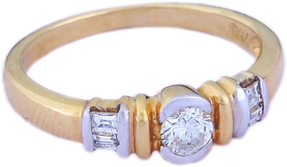 Set in 18Kt Yellow Gold Ring 2.79 GMS Diamond Weight-0.21Cts Clarity VS