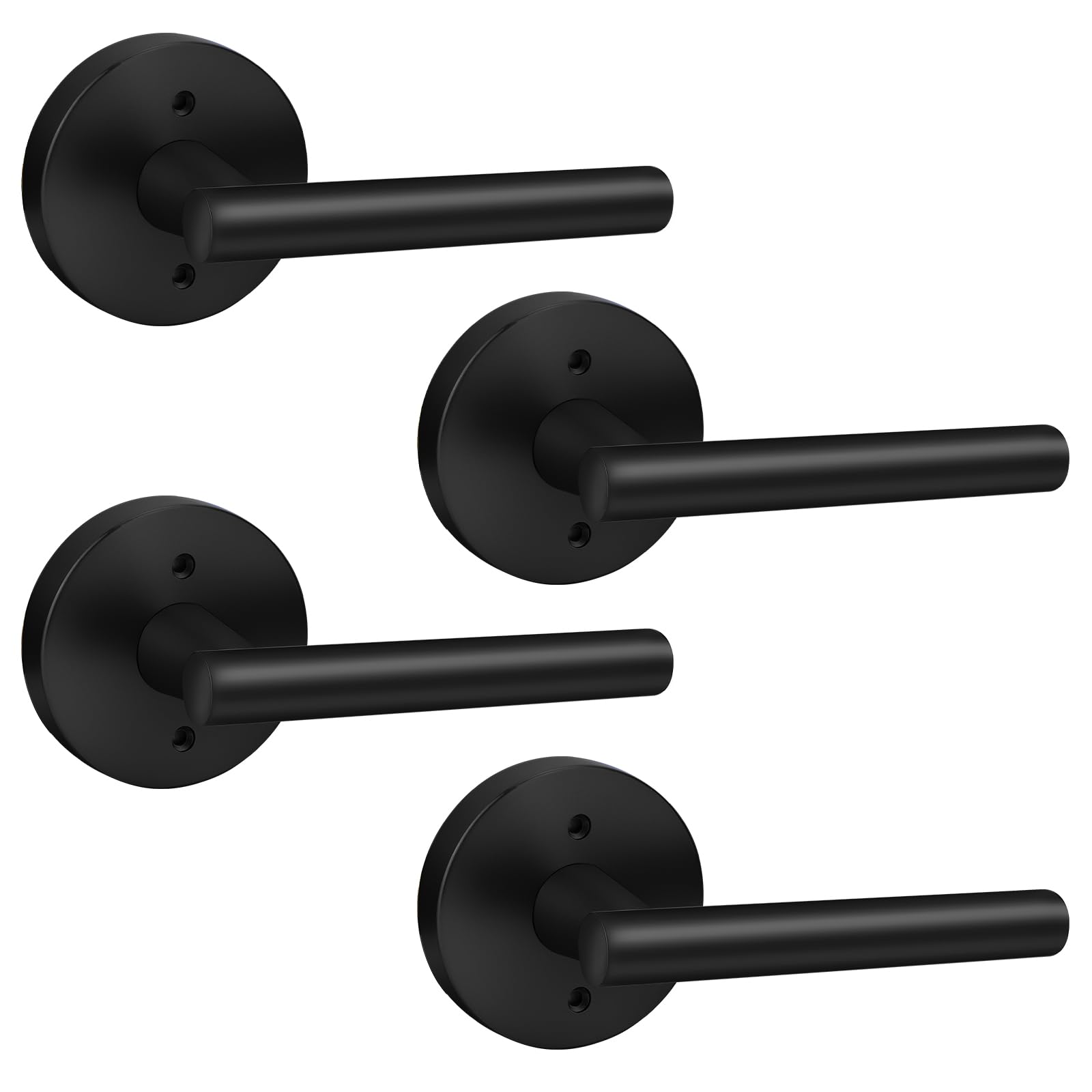Photo 1 of Haidms 4 Pieces Black Dummy Door Handles, No-Turning Dummy Door Levers, Inactive Half Door Handle, Decorative Black Door Handle for Closet