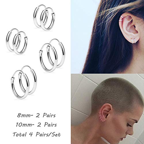 Silver Hoop Earrings Cartilage Earring Small Hoop Earrings for Women