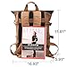 Leather Backpack for Men TOPWOLFS Canvas Backpack Vintage Rucksack fit 15.6