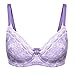 Ekouaer Women's Beauty Lace Sheer Minimizer Full Figure Underwire Bra
