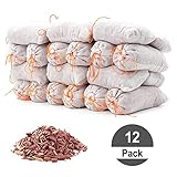 HomeDo 12Pack Cedar Sachet Bags, Natural Red Cedar Chips Sachets for Closets and Drawers, Clothes Storage Protector (12, Cedar Bags)