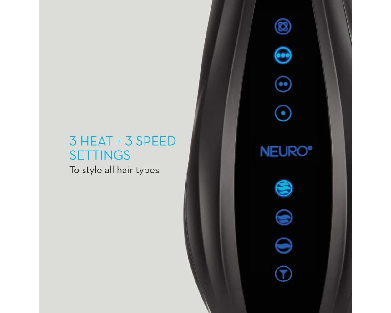 Neuro by Paul Mitchell Halo Tourmaline Touch-Screen Hair Dryer, Multiple Heat + Speed Settings, Cool Shot Button
