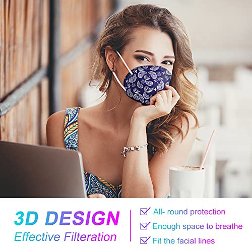 KN95 Face Mask Colors Paisley, 5Ply Breathable & Comfortable Safety