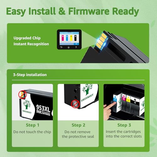 GREENSKY 953 953XL Remanufactured Printer Cartridges for HP 953XL Multipack Compatible with HP OfficeJet Pro 7720 7740 8710 8720 8730 8715 8210 7730 8725, 4 High Range with Chip
