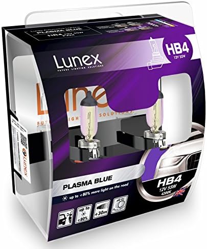 LunexHB4 9006 PLASMA BLUE Headlight Halogen Bulbs 12V 55W P22d 4200K duobox (2 units)