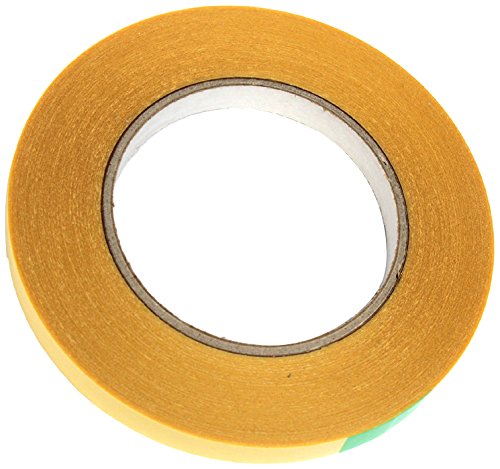 BONUS Eurotech 2BL11.00.0012/050A# 0 Double Sided Self Adhesive Tape, Synthetic Rubber Adhesive On Both Sides, Width 12 mm, Length 50 m, Total Thickness 0.09 mm, Yellow