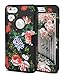 TOPSKY Compatible with iPhone 6S Plus Case,iPhone 6 Plus Case, Three Layers Rugged Armor Shockproof Soft Silicone Anti-Scratch Hard PC Protective Case for iPhone 6 Plus/6s Plus,Flower 2 Black