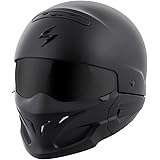 ScorpionExo Covert Unisex-Adult Half-Size-Style Matte Black Helmet (Matte Black, X-Small)