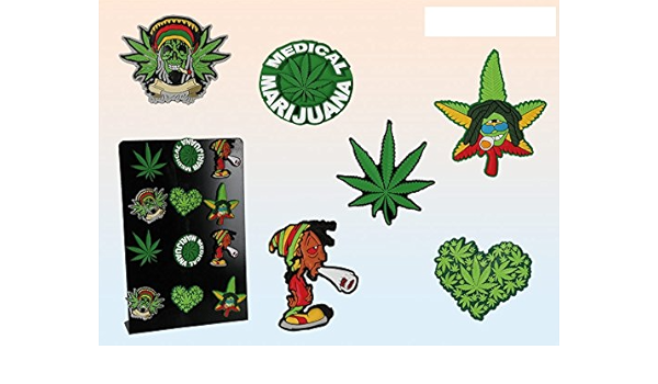 2 x novedad Imanes de nevera hoja de Canabis y Rasta, varios ...