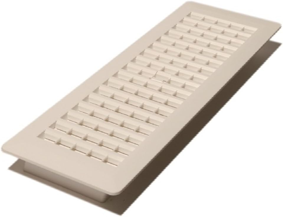 Decor Grates PL414-WH Plastic Floor Register, 4x14 Inches, White