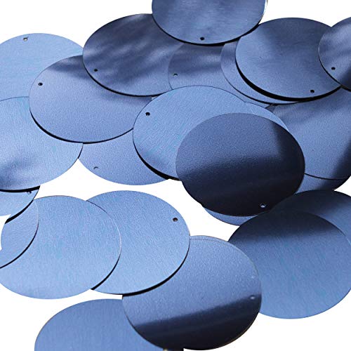 Round Flat Sequin 40mm Royal Navy Blue Metallic. Couture Paillettes. Made in USA