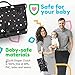 Toolik Baby Diaper Clutch with Waterproof Portable Changing Pad for Quick Change During Stroller Walks - Foldable, Detachable and Wipeable Mat Station with Shoulder Strap, Black with White Stars