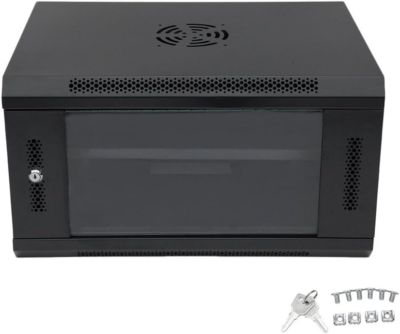 TataYung 6U Data Rack Network Wall Cabinet LAN Black Network Cabinet Data Comms Wall Rack