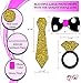 QTni Bachelorette Party Photo Booth Prop Set of 21 with Real Gold Glitter on Super Thick 400 GSM Glossy Cover Cardstock Paper
