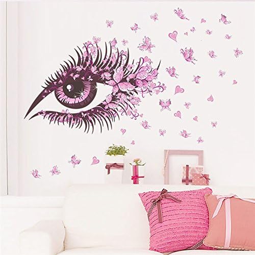 Pakdeevong shop Flower Fairy charm beautiful Women Eye butterfly LOVE heart home decal wall sticker girls bedroom dress room diy sofa wall art