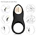 EROCOME Full Silicone Vibrating Sagitta Remote Control Cock Ring - Waterproof Rechargeable Penis Ring Vibrator with 8 Modes - Sex Toy for Male or Couples (Black)