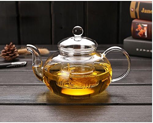 Cosy-YcY Glass Teapot with Infuser, Teapot with Strainer for Loose Tea, Tea Kettle for Stovetop, 800ML Tea Pot Can Be Used with Teapot Warmer (800ml/28oz)