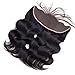 Funky girl Lace Frontal Body Wave Human Hair 13x4 Free Part with Baby Unprocessed Brazilian Virgin Hair Extensions Top Frontal Lace Closure Natural Color 12 Inch