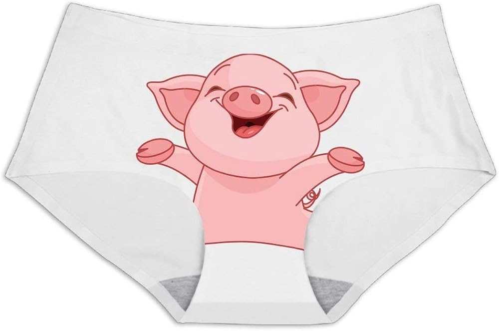Women S Seamless Ice Silk Panties Happy Cartoon Piggy Underwear No Panty Line Invisible Briefs At Amazon Women S Clothing Store