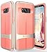 Galaxy S8 Case, Vena [vAllure] Wave Texture [Bumper Frame][CornerGuard Shockproof | Strong Grip] Slim Hybrid Cover for Samsung Galaxy S8 (Gold/Coral Pink)