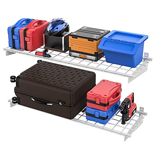 Wallmaster 2Pack 2x4ft Heavy Duty Garage Wall Shelving 45inchby15