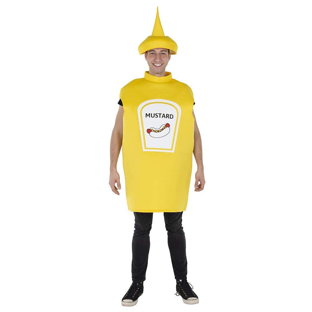 Dress Up America Yellow Mustard Bottle Costume for Adults - Product Comes Complete with Tunic and hat