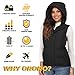 ORORO Women's Heated Vest with 90% Down Insulation and Detachable Hood (Battery Included)-Slim Fit (2XL) Black