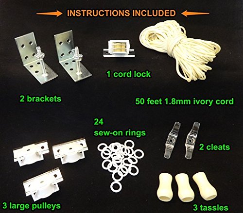 All-in-one roman shade hardware kit, in ivory (cord loc…