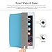 Besdata Magnetic Smart Cover with Translucent Back Case for Apple iPad 2 / iPad 3 / iPad 4 (iPad with Retina Display) Bundle with Screen Protector, Cleaning Cloth & Stylus (Sky Blue)