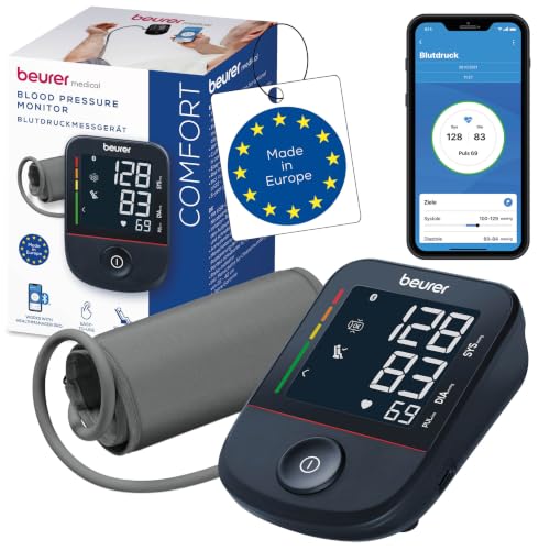Beurer BM 48 Oberarm Blutdruckmessgerät, Ein-Knopf-Bedienung, mit App