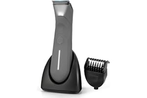 Voukad Manscape for Men, Groin Trimmer for Men and Women, Body Hair Trimmer and Ball Trimmer with Light, Pubic Hair Shaver, Manscaper Kit, 7 Precisions, Waterproof Wet/Dry Grooming (Grey)