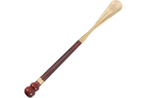 ROMISBABA Long Handle Shoe Horn with Copper Tip 35cm Auxiliary Shoe Lifter for Men Women Portable for Travel